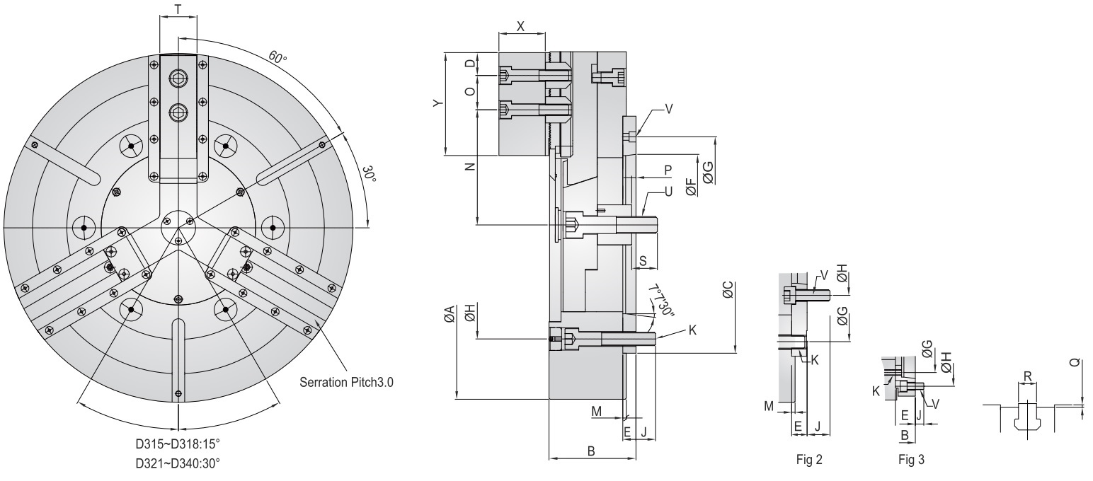 CLOSED CENTER HIGH PRECISION POWER CHUCKS (D315)