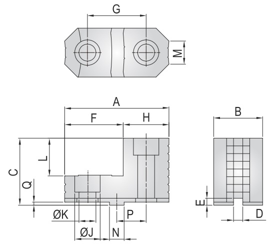 HARD TOP JAWS - TONGUE & GROOVE (PD2-15-2)