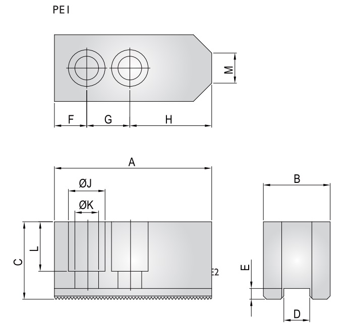 SOFT TOP JAWS - SERRATION (PE1-15-2)